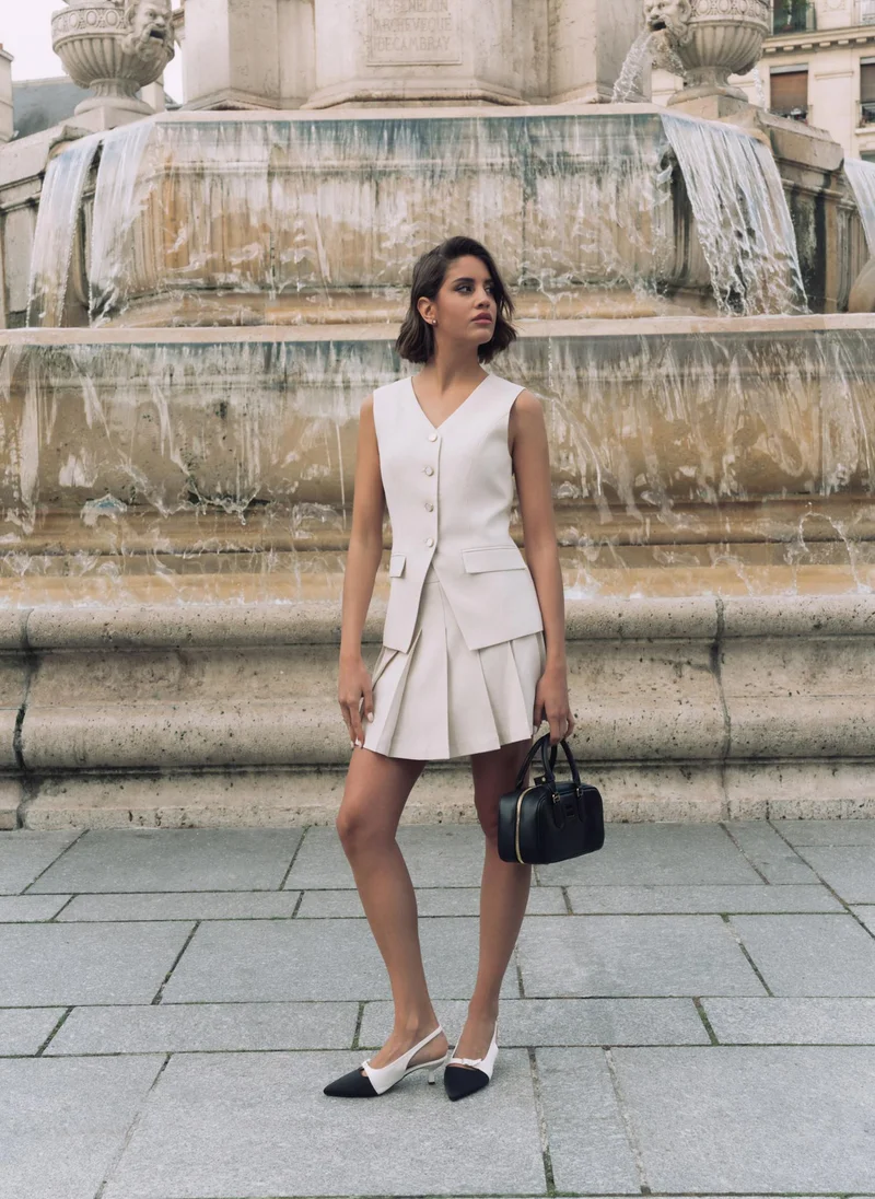 Lichi Suit mini skirt with pleats
