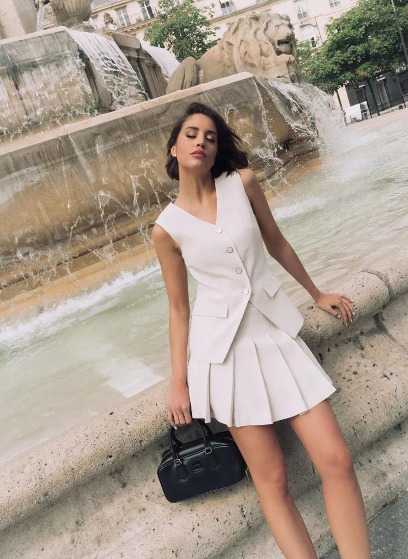 Lichi Suit mini skirt with pleats
