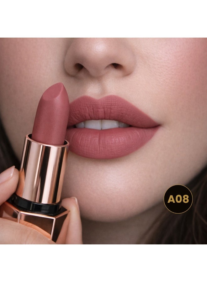 ATS Luxury Velvet Matte Lipstick(A08), Rich Pigmented Color with Long-Lasting Elegant Finish - Image 1