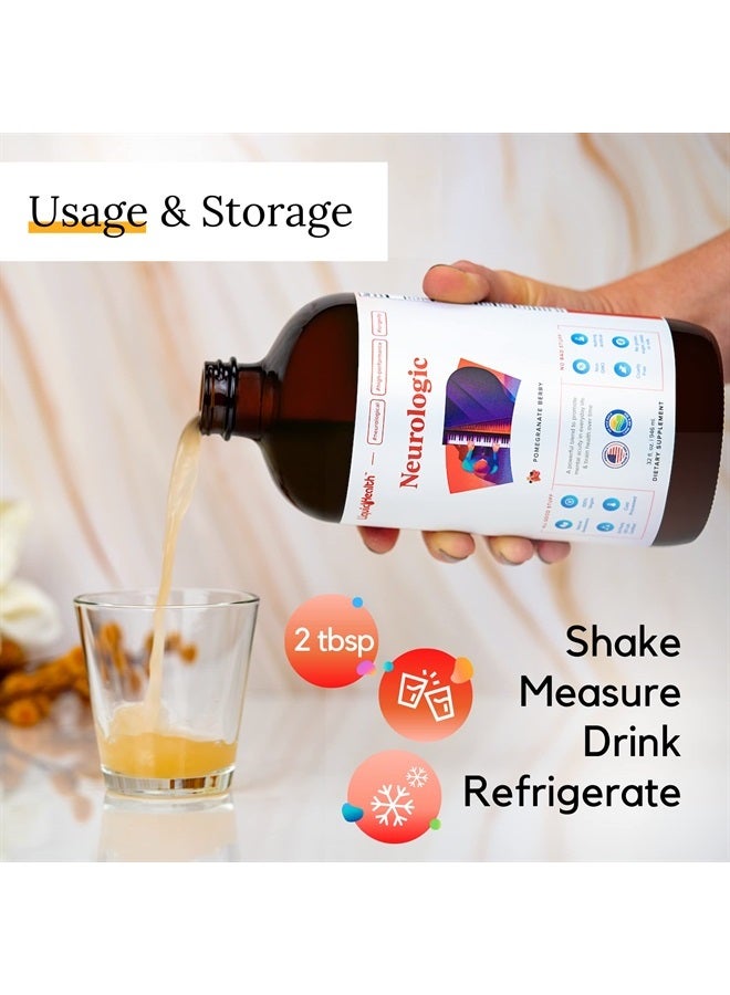 LIQUIDHEALTH 32 Oz Liquid Neurologic Focus Supplement, Nootropic for Cognitive Function, Brain Supplement for Memory & Focus, Brain Booster, Ginkgo Biloba, Choline, L-Theanine & Phosphatidylserine - Image 2