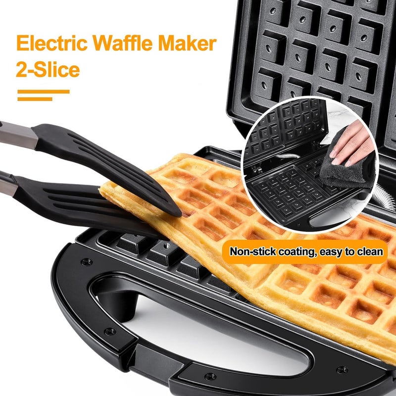 yashe Waffle Maker, 750W Electric Non-Stick Waffle Iron Machine, Dual Belgian Waffle Machine, Automatic Temperature Control, Cool Touch Handle - Image 2