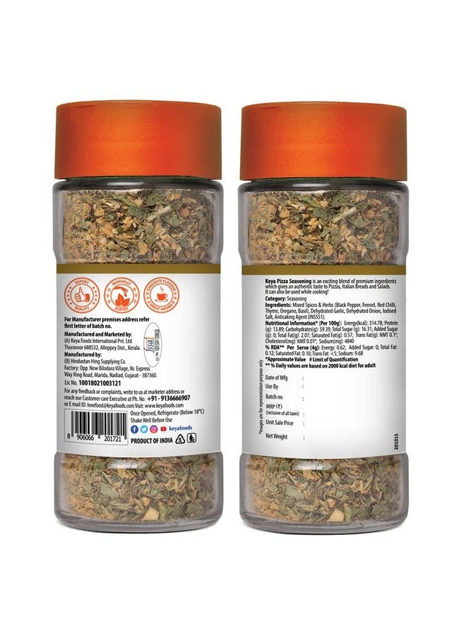 Keya Keya Pizza Seasoning , All Natural & Healthy Seasoning for Pizza, Pasta | Glass Bottle | Premium Herbs and Spices & Seasoning 45gm  - Image 2