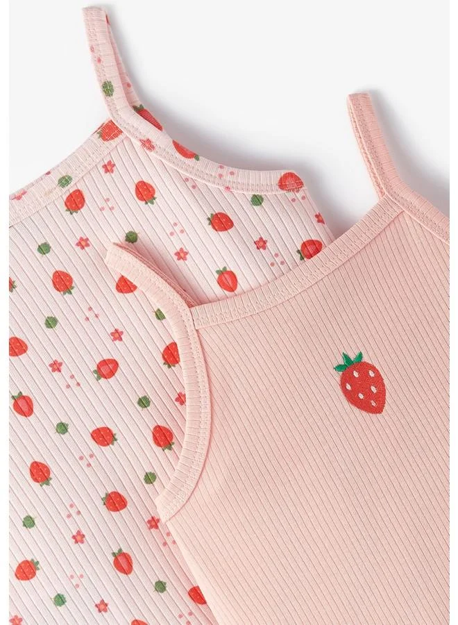 JUNE June Girls 2-PackEmbroidered Tank Top Pink - Light Pink