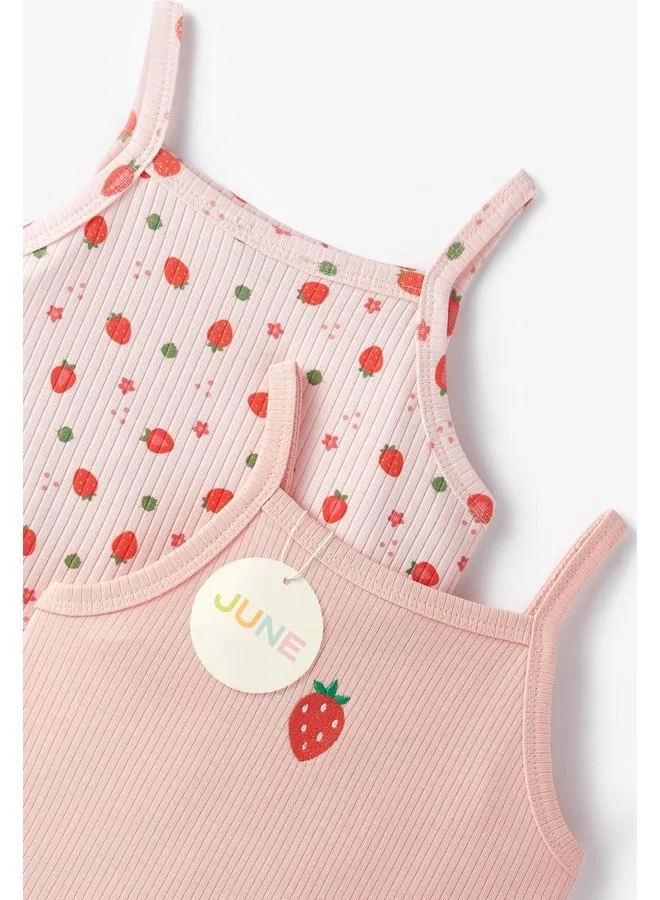 JUNE June Girls 2-PackEmbroidered Tank Top Pink - Light Pink