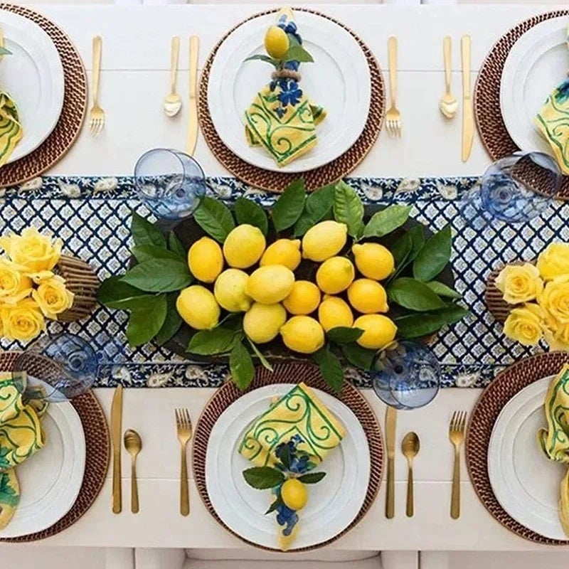 6PCS Simulation Lemon Plant Napkin Ring Fruit Meal Buckle Hotel Model Room Napkin Ring Napkin Buckle Party Supplies - Image 2