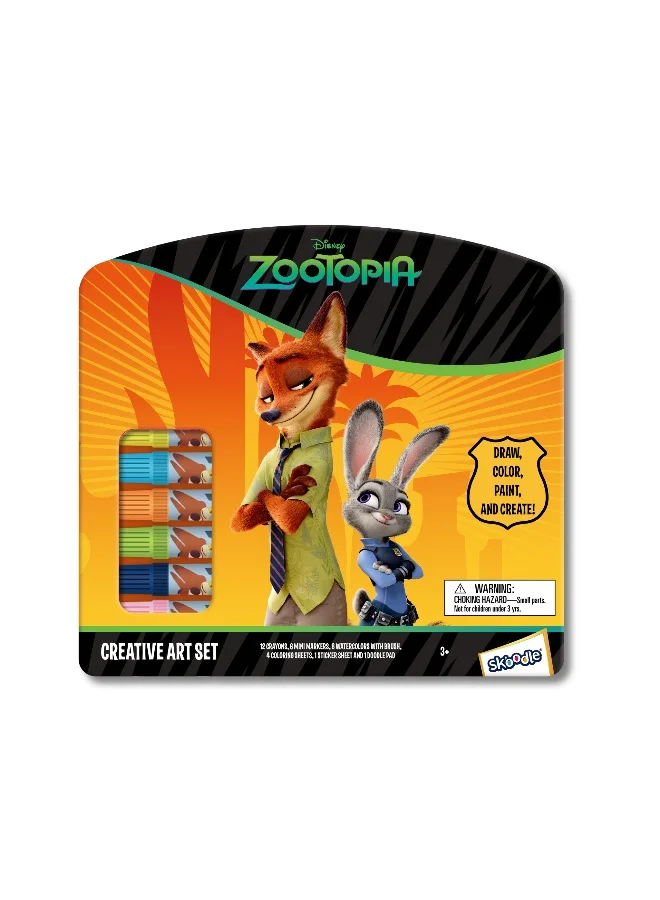 ديزني Zootopia 50+ Creative Art Set | Draw, Color, Paint & Create | Coloring Activity Kit | Ideal For Gifting | Age 3+