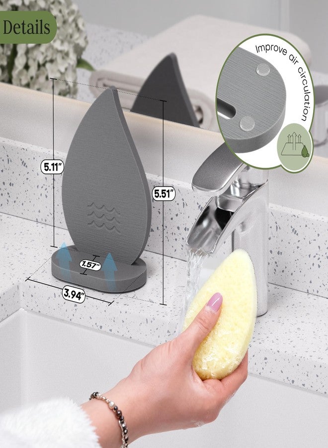 Kcrystenia Facial Sponge Holder Compatibe with Buff-Puff Facial Sponge, Diatomite Water Absorbing Stone Drying Makeup Sponge Holder for Bathroom Counter - Image 2