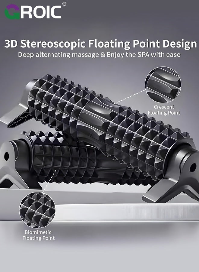 GROIC أسطوانة يوجا مع حامل، أسطوانة فوم متوسطة الكثافة، أسطوانة يوجا طويلة لفوائد العلاج الطبيعي، وعمق الأنسجة العضلية، والبيلاتس، وآلام الظهر واستعادة العضلات (أسود) - Image 5