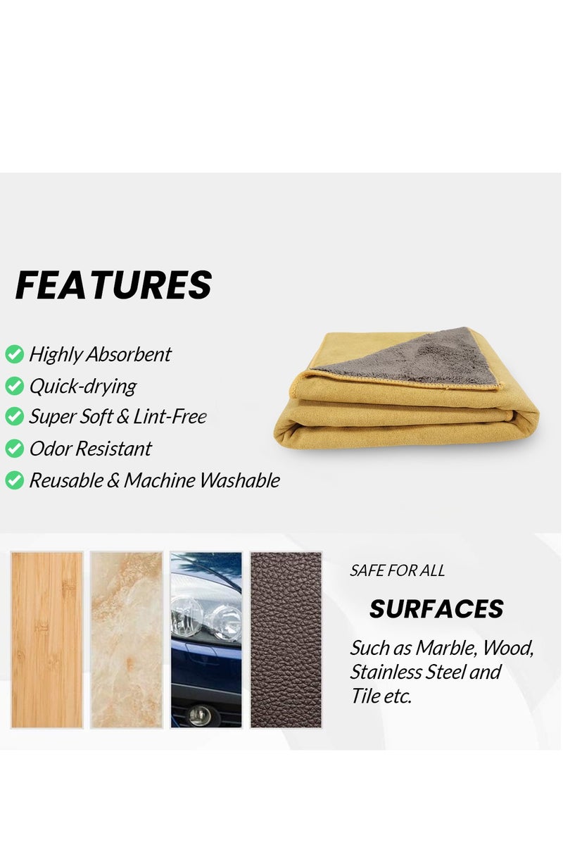 ABD Microfiber Cloth 50x40cm for Car Glass Body Polishing Dashboard Cleaning Interior Exterior Drying Towel Reusable Lint Free Scratch Free Dual Side Quick Dry Machine Washable for Home Office Kitchen Bathroom RV Motorcycle  - Image 3