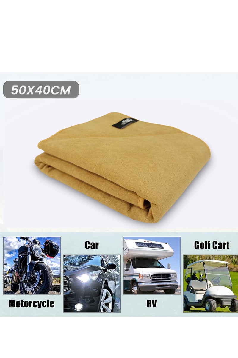 ABD Microfiber Cloth 50x40cm for Car Glass Body Polishing Dashboard Cleaning Interior Exterior Drying Towel Reusable Lint Free Scratch Free Dual Side Quick Dry Machine Washable for Home Office Kitchen Bathroom RV Motorcycle  - Image 4
