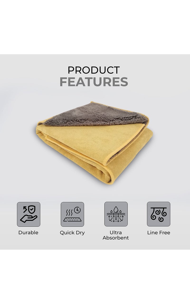 ABD Microfiber Cloth 50x40cm for Car Glass Body Polishing Dashboard Cleaning Interior Exterior Drying Towel Reusable Lint Free Scratch Free Dual Side Quick Dry Machine Washable for Home Office Kitchen Bathroom RV Motorcycle  - Image 5