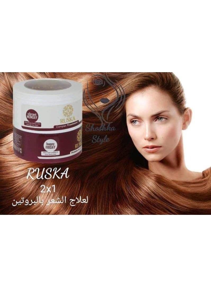 روسكا حمام كريم روسكا 2×1 بالبروتين  عناية مكثفة للشعر المصبوغ والمعالج بالبروتين والكيراتين - Image 2