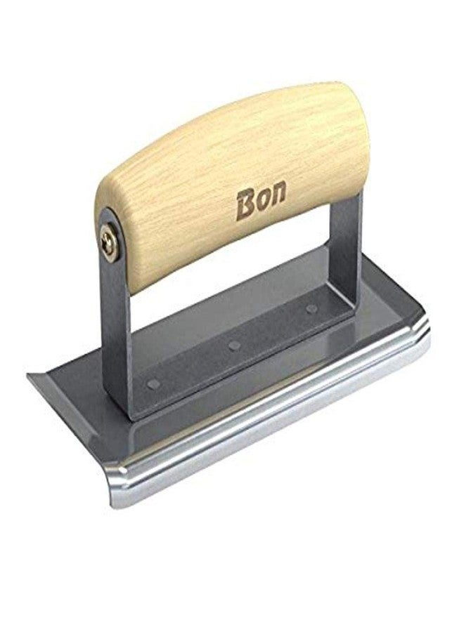 Bon 12-470 6-Inch by 2-1/2-Inch Stainless Steel Curved End Concrete Edger with 1/4-Inch Radius and 3/8-Inch Depth Wood Handle - Image 1
