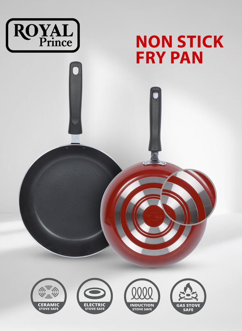 الأمير الملكي مقلاة مقاس 26 سم بسطح غير لاصق فائق الجودة - خالية من حمض بيرفلورو الأوكتانويك (PFOA)، آمنة للاستخدام في غسالة الأطباق، مقاومة للبقع من الداخل، متوافقة مع الغاز والحث الحراري - طراز FP02 - Image 2