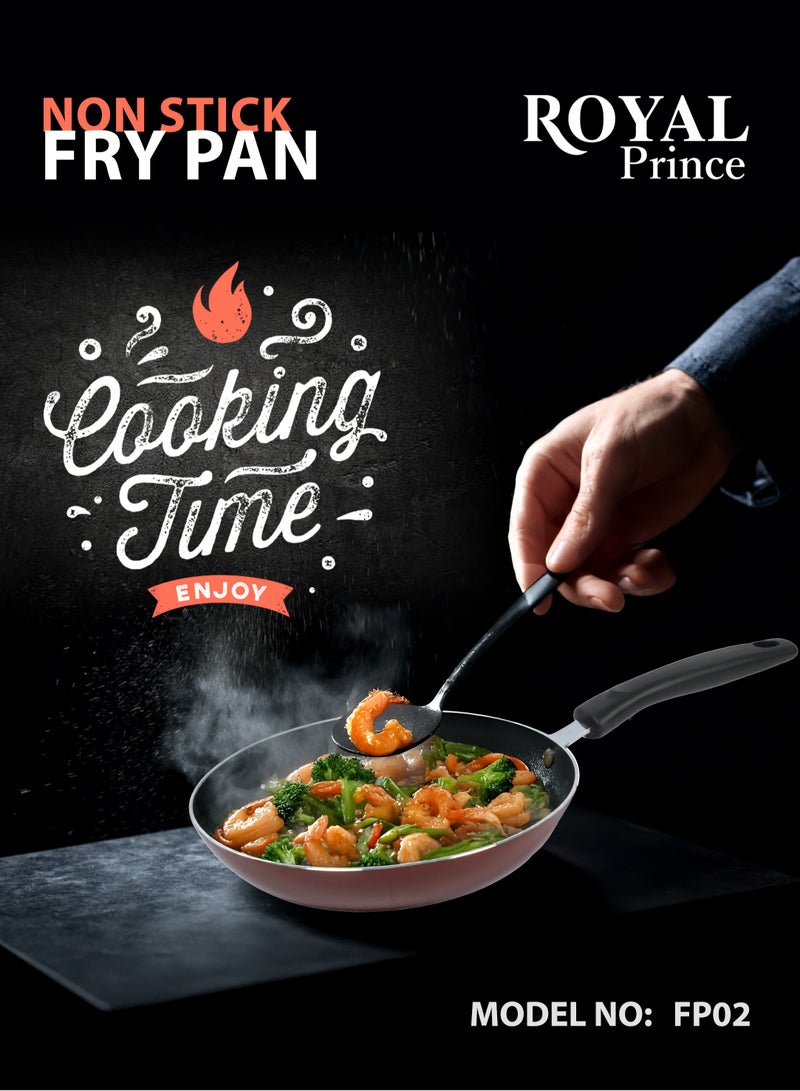 الأمير الملكي مقلاة مقاس 26 سم بسطح غير لاصق فائق الجودة - خالية من حمض بيرفلورو الأوكتانويك (PFOA)، آمنة للاستخدام في غسالة الأطباق، مقاومة للبقع من الداخل، متوافقة مع الغاز والحث الحراري - طراز FP02 - Image 4