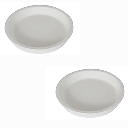 Lasaki Round Ceramic Trays (Plates Saucers) for Pots, planters, Flower, Succulent(Set of 2,White_2,6 inch) R6(Plants not Included) - Image 1