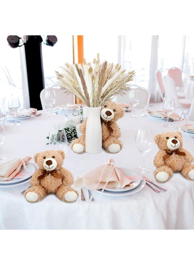 Relaxgiant 6 Sets 123 Pcs Baby Shower Table Centerpieces Dried Pampas Decor Bear Stuffed Ceramic Look Plastic Vase with Bow for Boho Wedding Bridal Shower Birthday Flowers Table Decorations - Image 3