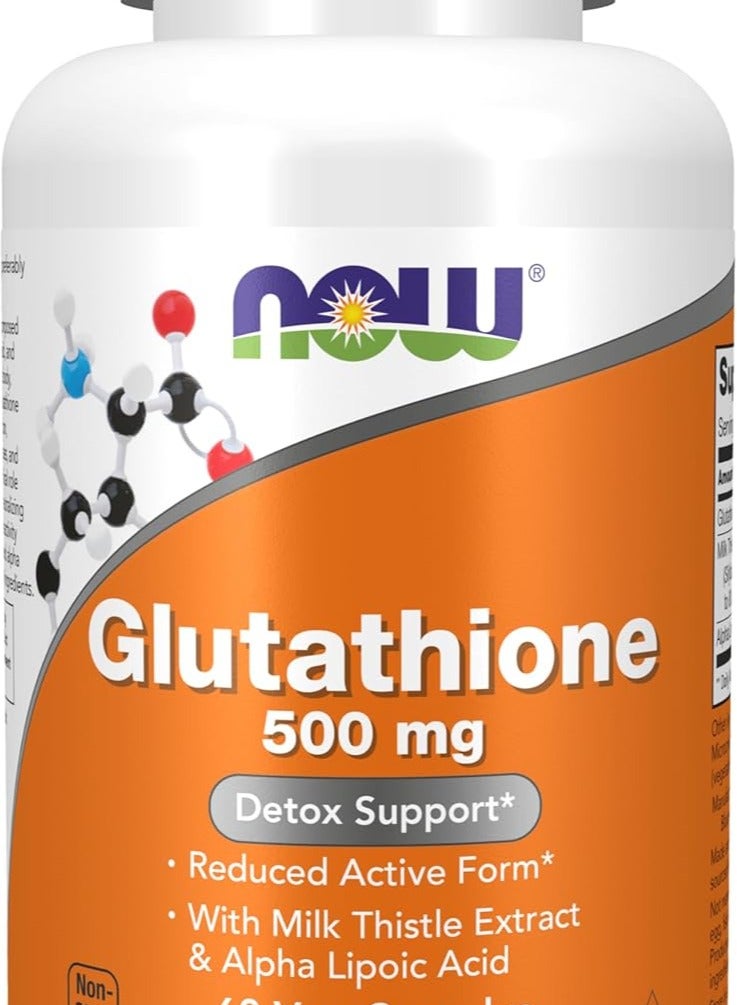 NOW GLUTATHIONE 500MG- 60 Capsules - Image 1
