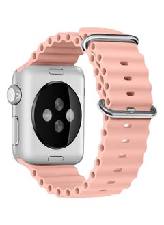 CATANES Apple Watch Ocean Band 49mm 45mm 44mm 42mm Soft Silicone Loop Strap for iWatch Series Ultra/8/7/SE/6/5/4/3/2/1 Pink  - Image 2