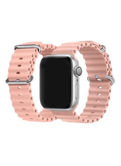 CATANES Apple Watch Ocean Band 49mm 45mm 44mm 42mm Soft Silicone Loop Strap for iWatch Series Ultra/8/7/SE/6/5/4/3/2/1 Pink  - Image 5