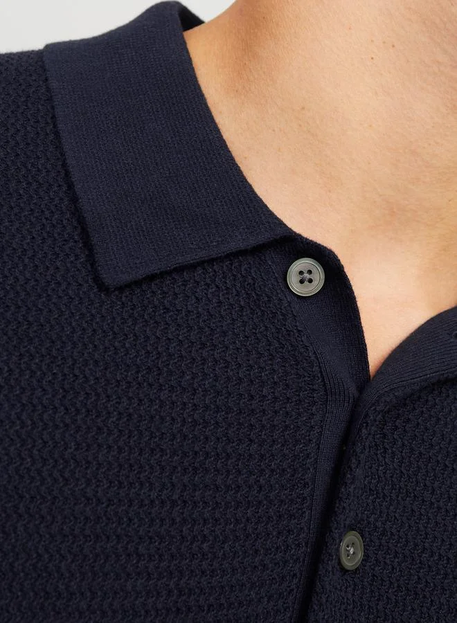 JACK & JONES Jack & Jones Textured Knit Short Sleeves Polo Shirt