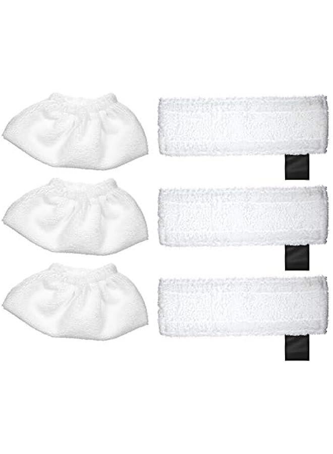 MOXO Cloth Set Mopping Pads for Karcher SC2 SC3 SC4 SC5 3 Rag Nozzle Covers 3 Microfiber Mopping Pads) - Image 1