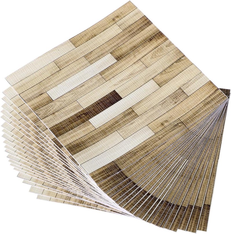 TOYANDONA 40pcs Peel and Stick Wood Grain Tiles DIY Self-Adhesive Floor Stickers Luxury Vinyl Plank Flooring for Kitchen Bathroom - Image 1