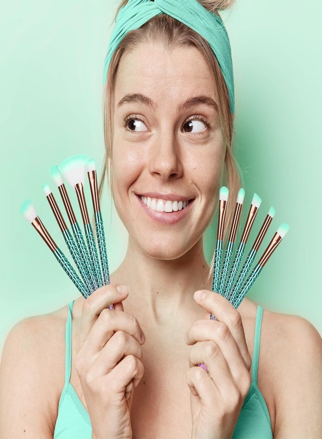 SQULIGT Makeup Brushes for Girls, 10 Pcs Princess Makeup Brushes Set Foundation Eyebrow Eyeliner Blush Cosmetic Concealer Brushes Women Teen Girl Stuff Kids Cute Make Up Tool Set - Image 1