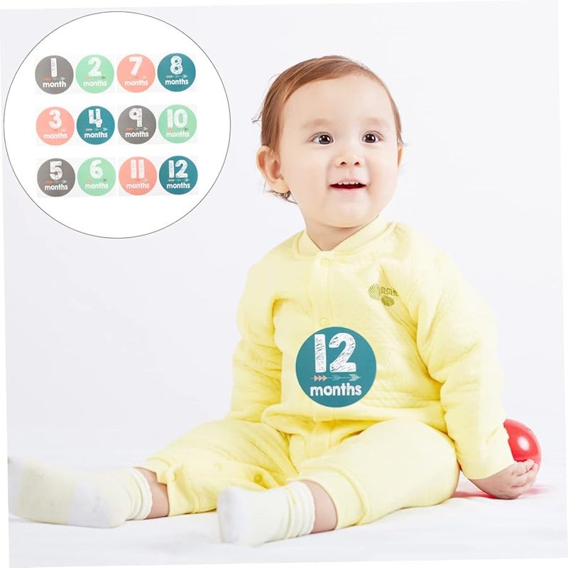 12Pcs Baby Monthly Milestone Stickers For Newborn Photo Props Boys Growth Decoration - Image 3