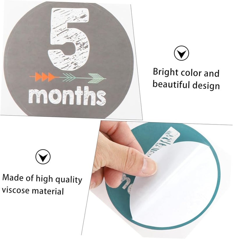 12Pcs Baby Monthly Milestone Stickers For Newborn Photo Props Boys Growth Decoration - Image 4