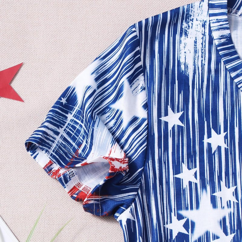 RETSUGO Women's American Flag Shirts Tee 4th of July T Shirts Patriotic Short Sleeve Star Stripes USA Tee Tops - Image 5