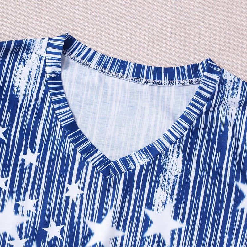RETSUGO Women's American Flag Shirts Tee 4th of July T Shirts Patriotic Short Sleeve Star Stripes USA Tee Tops - Image 4