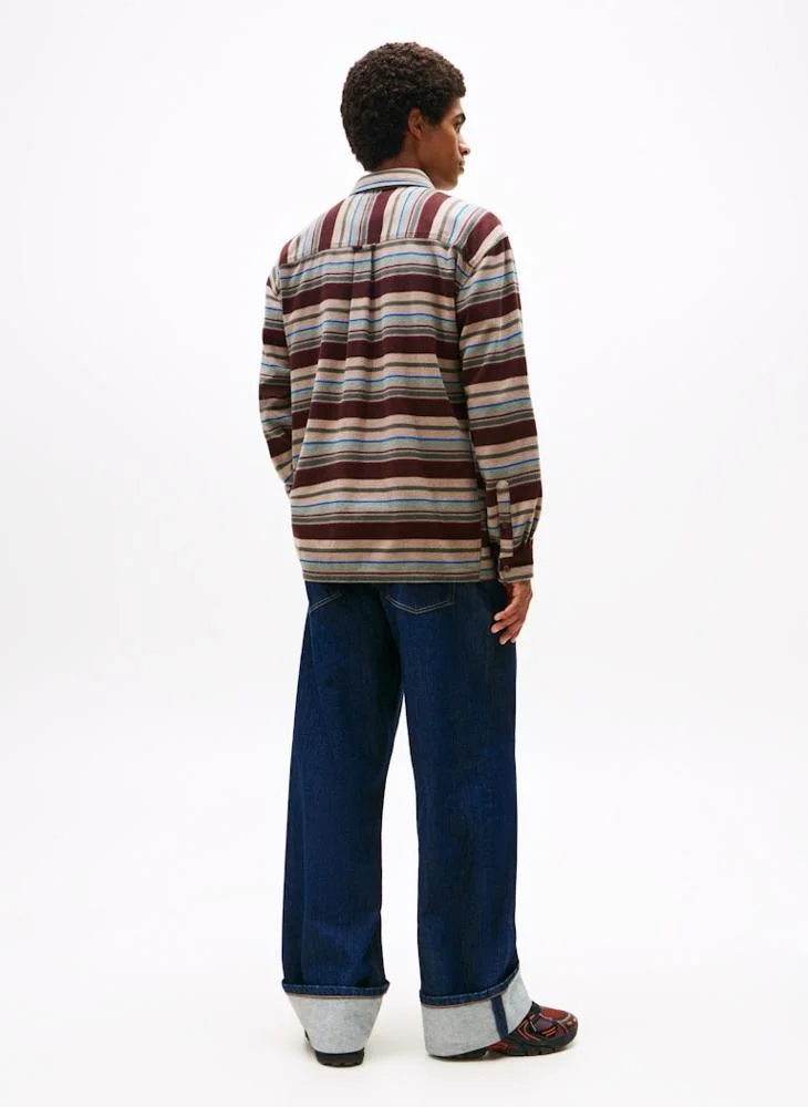 تومي جينز قميص كارديجان كبير الحجم من الفلانيل المصقول