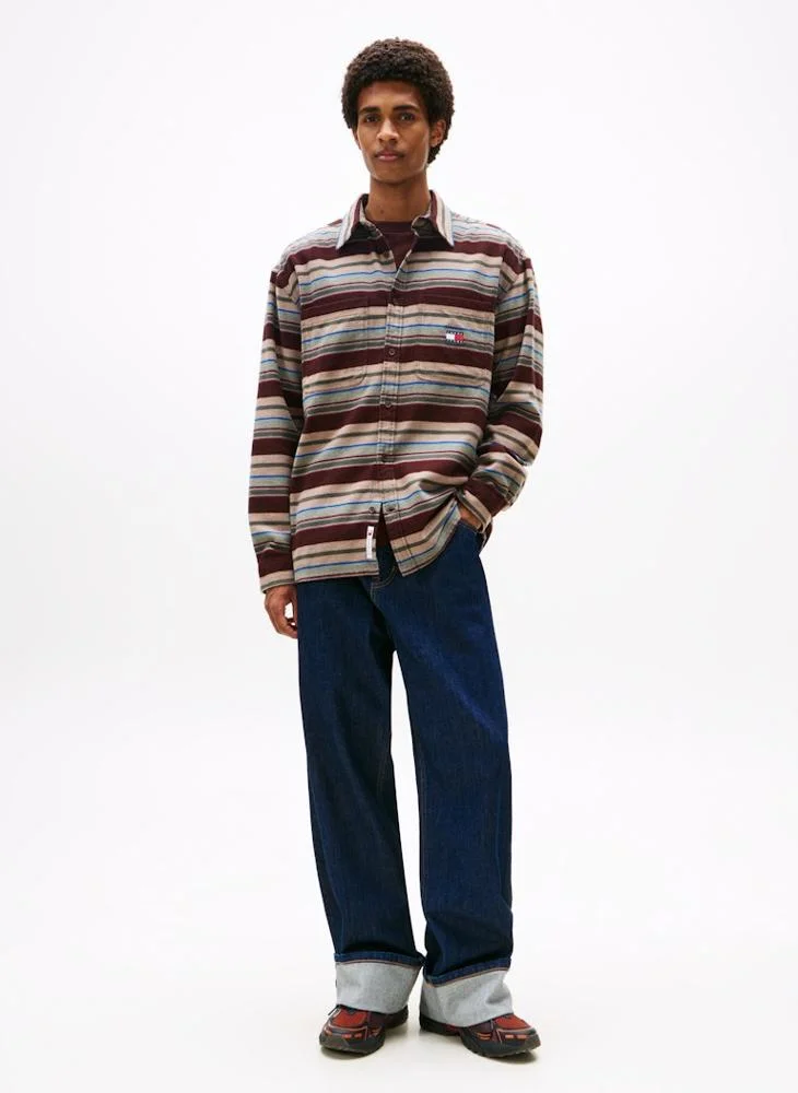 TOMMY JEANS  Oversized Fit Brushed Flannel Overshirt for Men | Best Price UAE