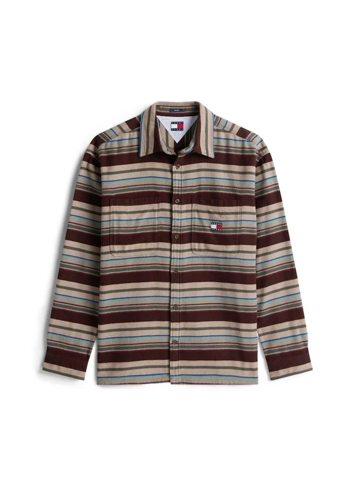 TOMMY JEANS  Oversized Fit Brushed Flannel Overshirt for Men | Best Price UAE
