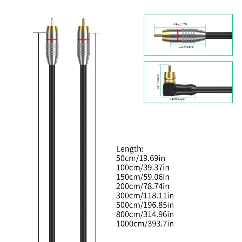5m Black 3RCA Male to Male Audio Cable Gold Plated for Home Theater Amplifier Sound System - Image 4