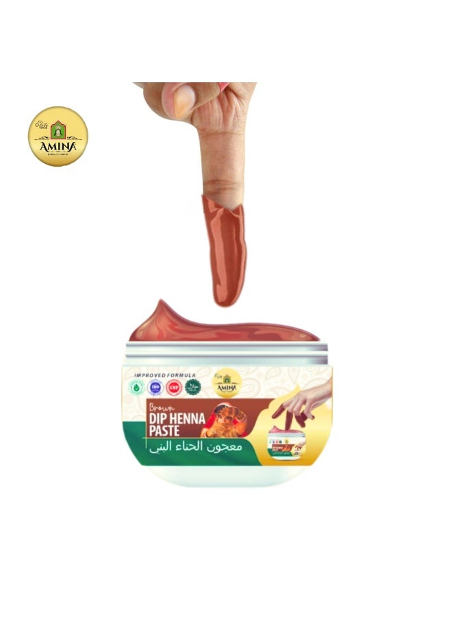 Amina Dip Henna Instant Maroon Colour Mehendi Paste | For Finger Tips With 3 Types Henna Tattoo Stickers - Image 1