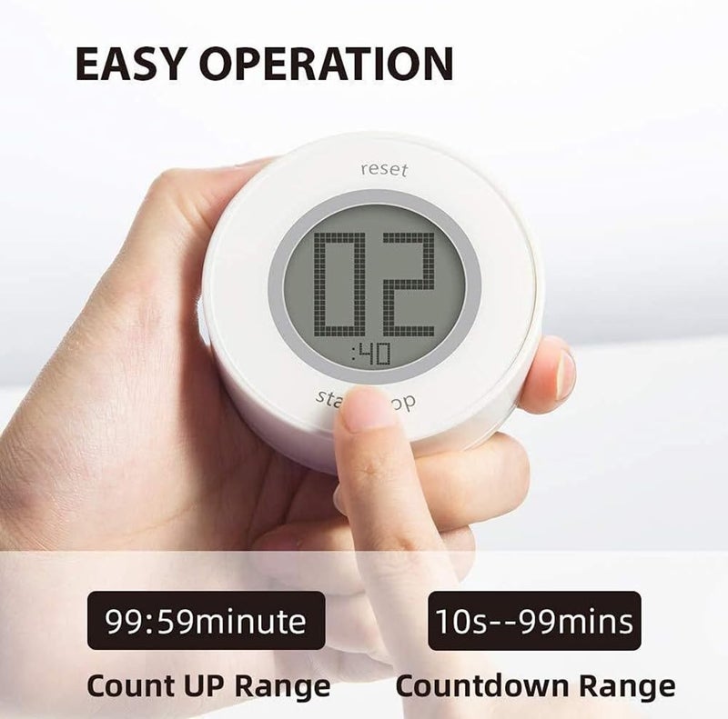 P Plus Fire Kitchen Timer Digital Timer Alarm Clock MultiFunction Magnetic Loud Alarm LED Display Black Set of 1 - Image 4