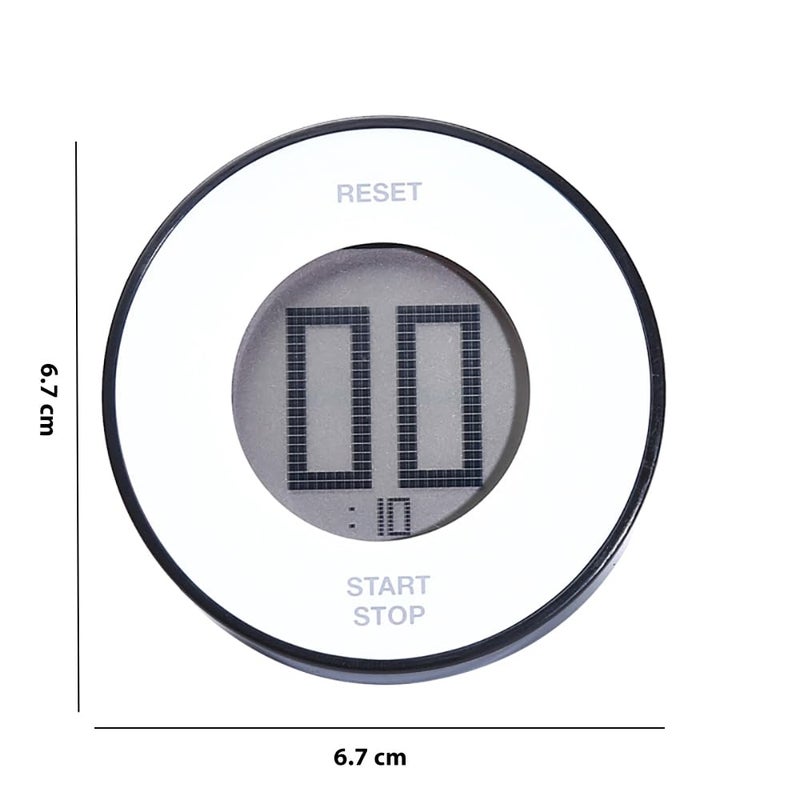 P Plus Fire Kitchen Timer Digital Timer Alarm Clock MultiFunction Magnetic Loud Alarm LED Display Black Set of 1 - Image 2