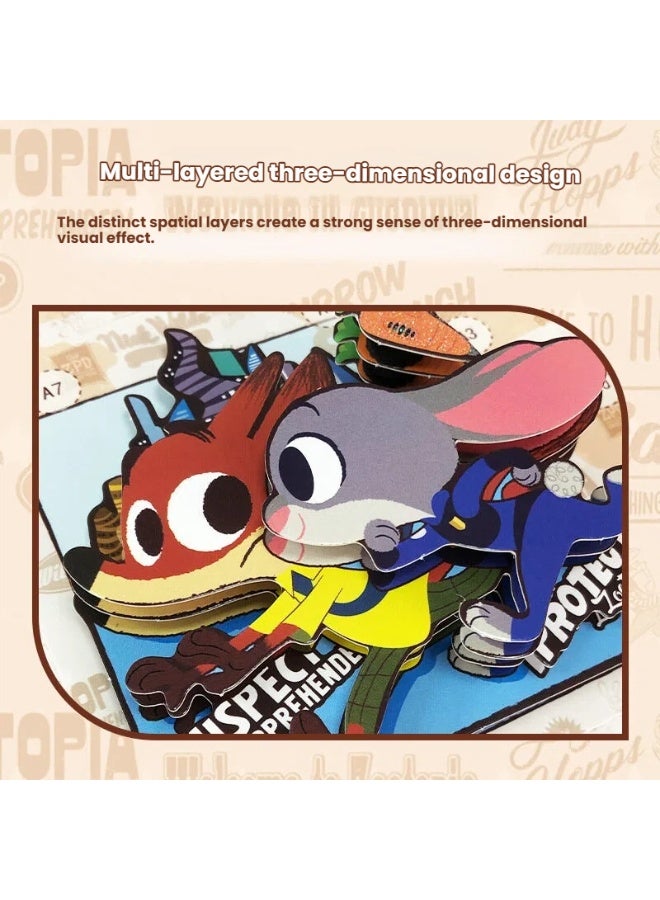 Zootopia 3D Diorama Photo Frame Multi-Character Animated Scene Display Collectible Art Piece for Zootopia Fans and Decor Enthusiasts - Image 2