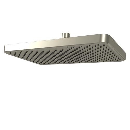 SparkPod 12 Inch Rectangle Rain Shower Head Ceiling or Wall Mount Rainfall Shower Head Large Coverage Showerhead Brass Ball Joint with 360 Adjustment 1Min Install Elegant Brushed Nickel - Image 1