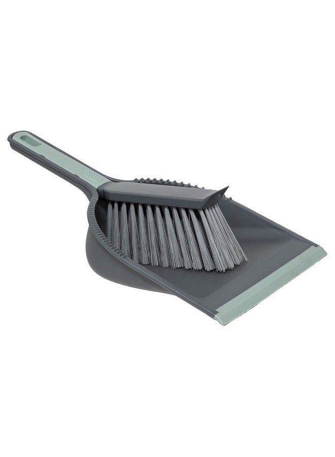 Five Simply Smart Easy Clean Durable Dustpan and Brush Set Grey and Green 12 x 23 x 35 cm 206749 - Image 1