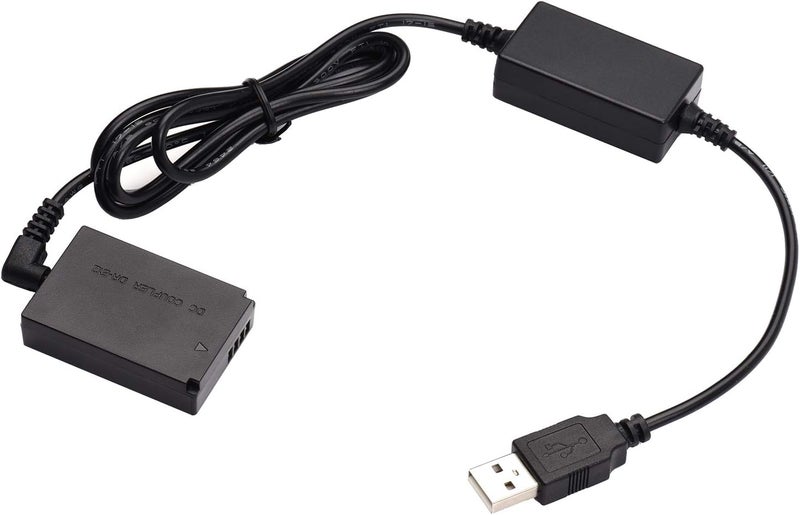 سوزيكا طقم طاقة USB DR-E12 مع موصل DC وبطارية وهمية بديلة لبطارية LP-E12 مع كابل طاقة محول USB DC، مدخل USB واحد، متوافق مع كاميرات Canon EOS M M2 M10 M50 M100 M200 - Image 2
