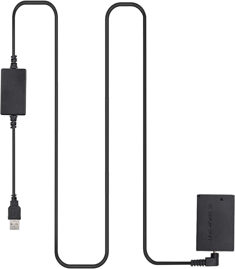 سوزيكا طقم طاقة USB DR-E12 مع موصل DC وبطارية وهمية بديلة لبطارية LP-E12 مع كابل طاقة محول USB DC، مدخل USB واحد، متوافق مع كاميرات Canon EOS M M2 M10 M50 M100 M200 - Image 1