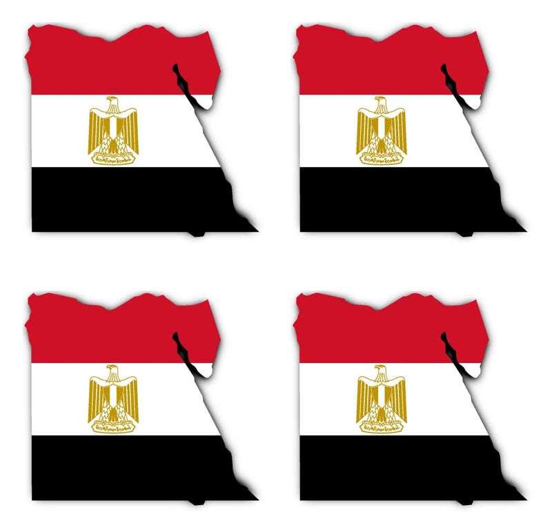 Generic Havati 4 x 100mm Egypt EC Silhouette Flag Stickers for Car, Laptop and More  - Image 1