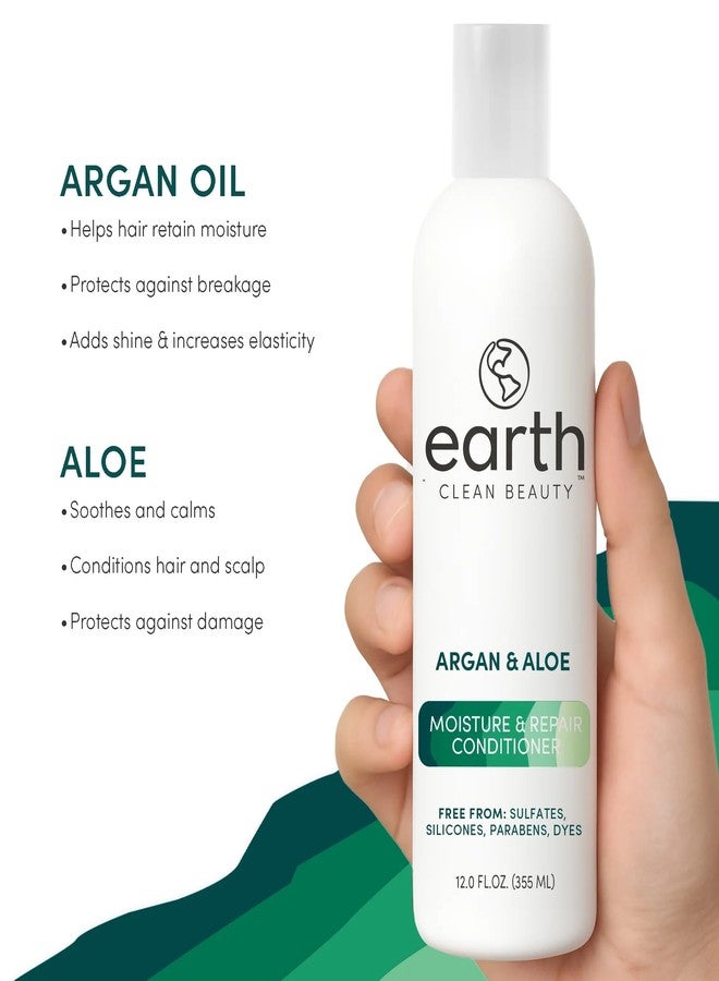 earth Moisture and Repair Conditioner - Hair Conditioner with Argan and Aloe - Sulfate and Paraben Free Conditioner Protects Against Breakage - 12 oz - Image 3