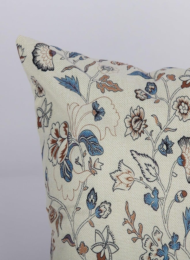 RinRinfam Chinoiserie Flower Pillow Cover 18x 18 Set of 2, Blooming Flower Decorative Linen Pillow Cushion Case,Modern Home Decor for Outdoor Couch Bedroom Car Blue - Image 5