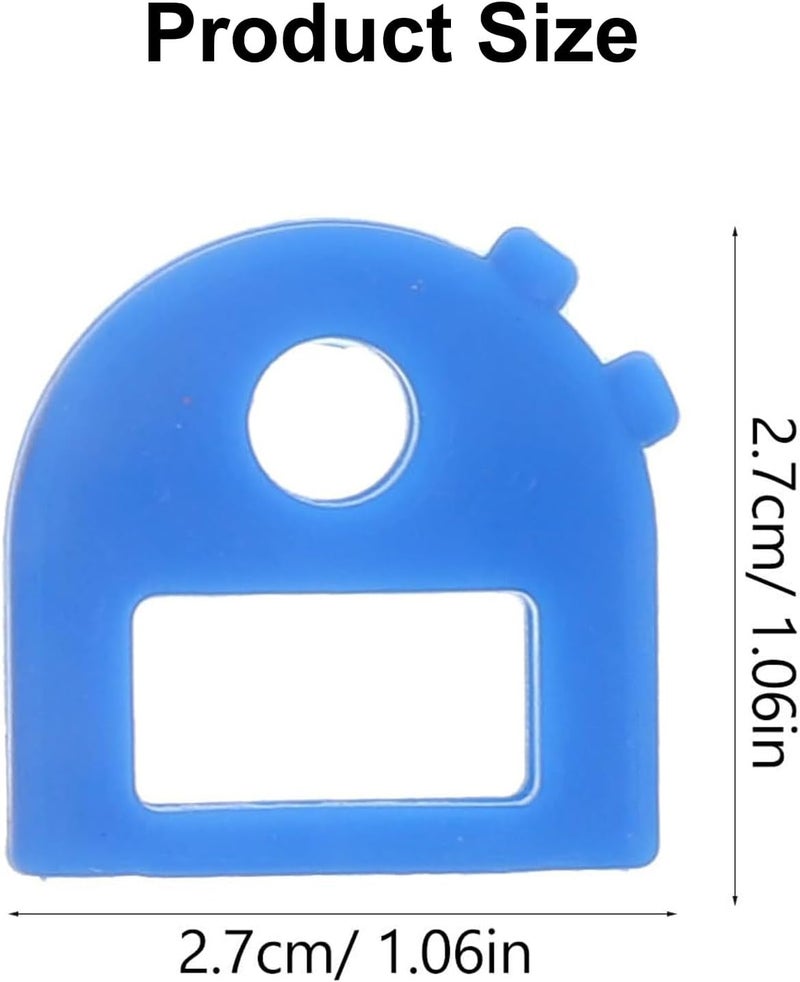 Voleleo Multi-purpose fine material 16 pcs Key Color Caps Covers Tags,Durable Silicone Key Tags Identifiers,Key Ring Tags for 0.9-1.05 Inch Standard Keys,Color Coded Key Chain Tag with Ring and Label Window Assorted color options - Image 2