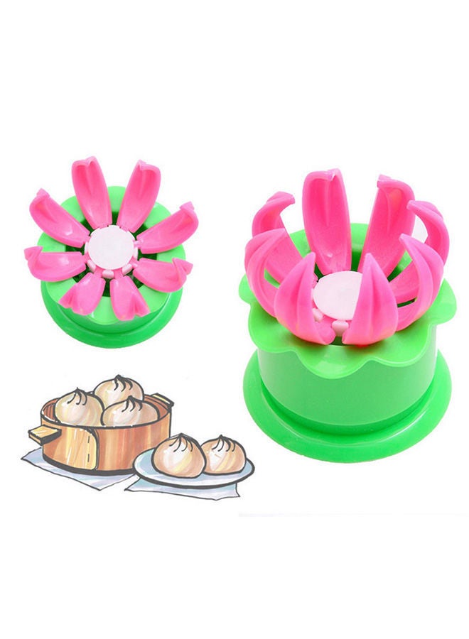 NIBEMINENT Lotus Shaped Bun Mould Pink/Green  - Image 2