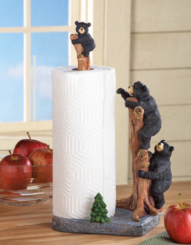 Collections Etc Northwoods Bears Paper Towel Holder - Image 2
